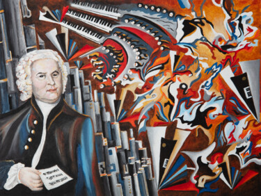 Peinture intitulée "Toccata et fugue en…" par Marianne Kiciak, Œuvre d'art originale, Huile Monté sur Panneau de bois