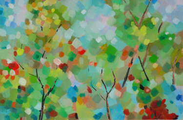 绘画 标题为“foret au printemps” 由Jean-Marc Quilichini, 原创艺术品, 丙烯