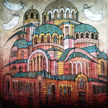 Souvenirs de Sofia 42x30 cm Printmaking titled "Souvenirs de Sofia…" by Albena Vatcheva, Original Artwork, Monotype