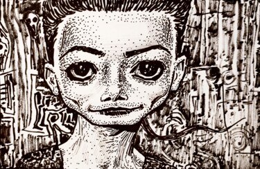 Tekening getiteld "Oknaparte" door Milto Sideris, Origineel Kunstwerk, Marker