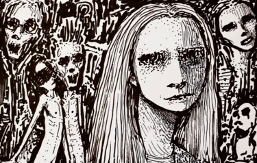 「Ielza」というタイトルの描画 Milto Siderisによって, オリジナルのアートワーク, マーカー