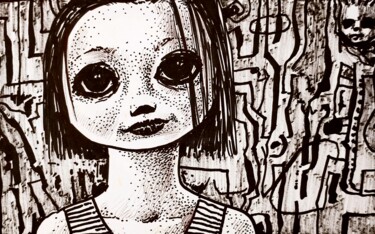 Рисунок под названием "Tini" - Milto Sideris, Подлинное произведение искусства, Маркер