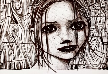 Tekening getiteld "Malkasia" door Milto Sideris, Origineel Kunstwerk, Marker