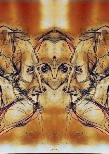 Рисунок под названием "Зеркальный П." - Tatyana Zakharova, Подлинное произведение искусства, Маркер