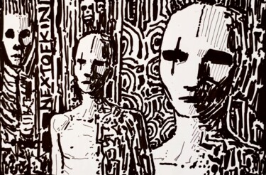 Desenho intitulada "Depressed next of k…" por Milto Sideris, Obras de arte originais, Marcador