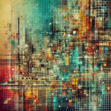 Urban Rhythms: Circles Within the Grid Digital Arts titled "Urban Rhythms: Circ…" by Alberto Capitani, Original Artwork, AI generated image