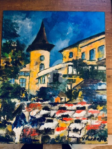 Peinture intitulée "Petit Hameau" par Yves Perrotte, Œuvre d'art originale, Huile