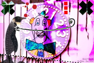 CIRCUS REDSKI FOOLSKI CLOWNSKI Digitale Kunst getiteld "CIRCUS REDSKI FOOLS…" door Koen Vlerick, Origineel Kunstwerk, 2D Digital Work