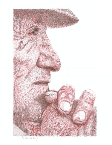 Drawing titled "Guillermo" by Aurèle De Fouay, Original Artwork, Ink