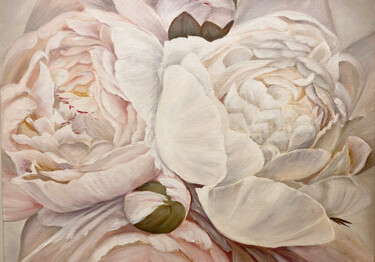 Peinture intitulée "White flowers" par Uliana Belli, Œuvre d'art originale, Acrylique Monté sur Châssis en bois