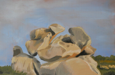 rock oil painting study 1 Painting titled "rock oil painting s…" by Jean-Marc Quilichini, Original Artwork, Oil