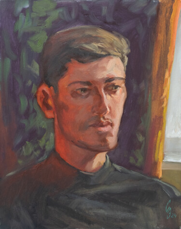 Malerei mit dem Titel "Portrait of Vlad" von Sergey Sovkov, Original-Kunstwerk, Öl