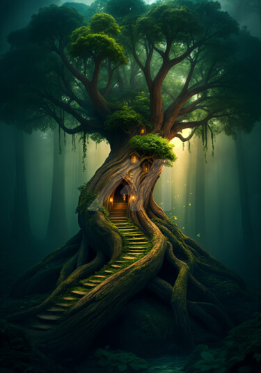 数字艺术 标题为“magic tree” 由Caprice, 原创艺术品, AI生成的图像