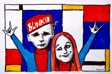 Tekening getiteld "Blink18 fans" door Milto Sideris, Origineel Kunstwerk, Marker