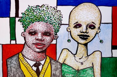 Peinture intitulée "Compelled by green…" par Milto Sideris, Œuvre d'art originale, Marqueur