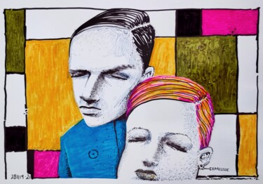 「Boring」というタイトルの描画 Milto Siderisによって, オリジナルのアートワーク, マーカー