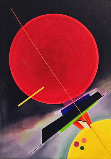 Ζωγραφική με τίτλο "Compstion N 5" από Zoubir Bourbia, Αυθεντικά έργα τέχνης, Λάδι