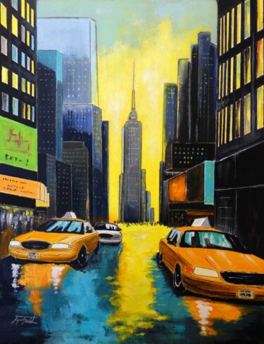 Peinture intitulée "New-York" par Jacques Rochet, Œuvre d'art originale, Acrylique