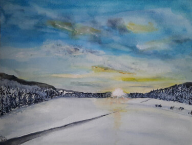 Peinture intitulée "Soleil d'hiver sur…" par Isa-Isarielle, Œuvre d'art originale, Aquarelle