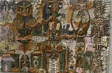 Ζωγραφική με τίτλο "Ritual of passage (…" από Akinjide Baruwa, Αυθεντικά έργα τέχνης, Ακρυλικό