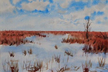 Painting titled "aquarelle d'un mara…" by Jean-Marc Quilichini, Original Artwork, Watercolor