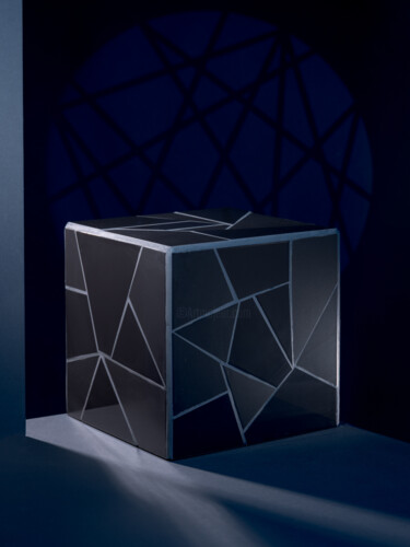 「Cube noir」というタイトルの彫刻 Florence Olmiによって, オリジナルのアートワーク, モザイク