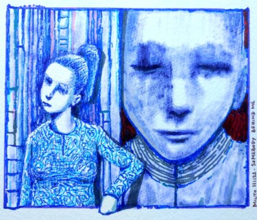 图画 标题为“Somebody behind me” 由Milto Sideris, 原创艺术品, 标记
