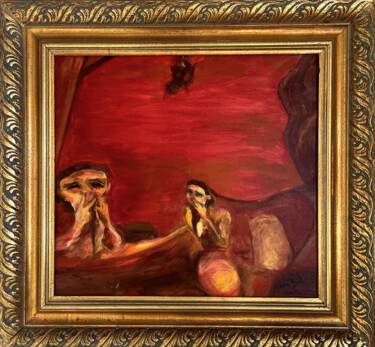 Peinture intitulée "Munch está a la der…" par Roberto Rivas, Œuvre d'art originale, Huile