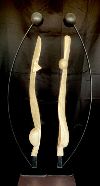 Sculpture intitulée "Ibeji" par Till, Œuvre d'art originale, Pierre