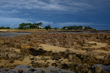 Carantec, l'île Callot et l'estran depuis la grève blanche. 摄影 标题为“Carantec, l'île Cal…” 由Thierry Martin, 原创艺术品, 数码摄影