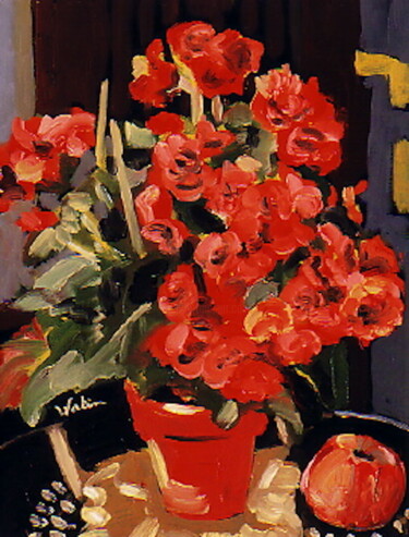 Pittura intitolato "Nature morte avec b…" da Françoise Watin, Opera d'arte originale, Olio Montato su Telaio per barella in…