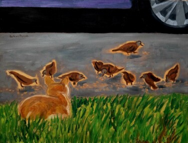 "La rue du chat qui…" başlıklı Tablo Sebastian Henao tarafından, Orijinal sanat, Petrol