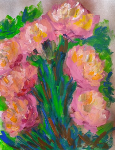 Blooming expression Schilderij getiteld "Blooming expression" door Natalya Mougenot, Origineel Kunstwerk, Acryl