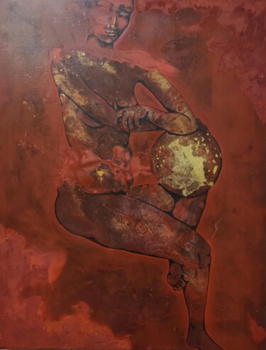 Картина под названием "Femme incandescente" - Elodie Bedon, Подлинное произведение искусства, Акрил