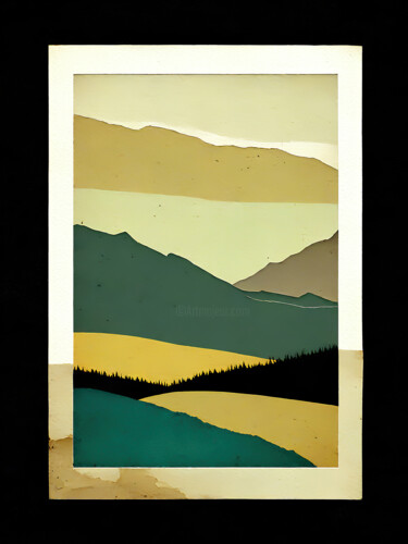 Digital Arts titled "Layered Serenity" by Miguel Bruzual, Original Artwork, Digital Collage