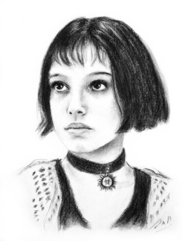 Dessin intitulée "Mathilda" par Isabelle Milloz, Œuvre d'art originale, Fusain