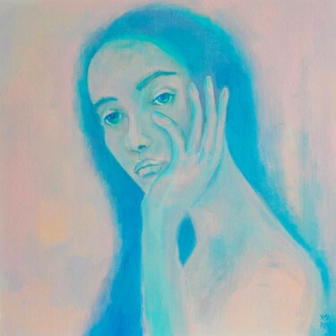 绘画 标题为“Portrait sucré acide” 由Ksenia June, 原创艺术品, 丙烯 安装在纸板上