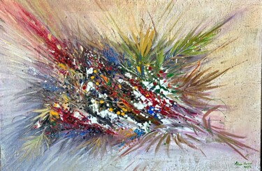 Painting titled "Abstract Bloemen" by Alex Loreci, Original Artwork, Acrylic
