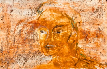 绘画 标题为“Visage/tempête” 由Tristan Soler, 原创艺术品, 丙烯 安装在纸板上