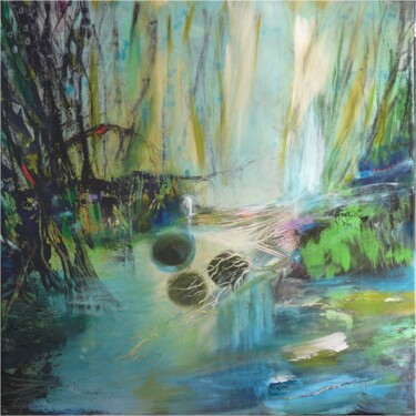 Malerei mit dem Titel "Waldbaden" von Remara, Original-Kunstwerk, Acryl Auf Keilrahmen aus Holz montiert
