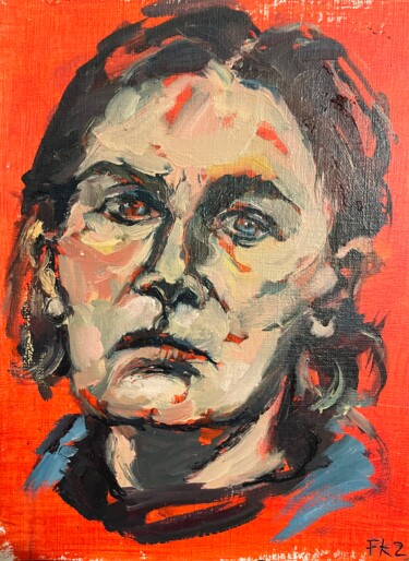 Peinture intitulée "L'attente" par Isabelle Fauquez, Œuvre d'art originale, Huile Monté sur Carton