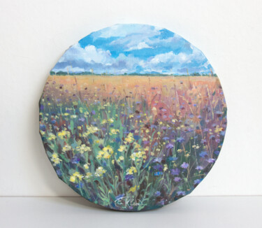 Painting titled "Field of Wildflowers" by Jenny Klein, Original Artwork, Acrylic