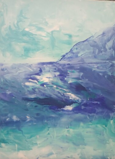 绘画 标题为“Spring Sea” 由Evi Panteleon, Painter, 原创艺术品, 油 安装在纸板上