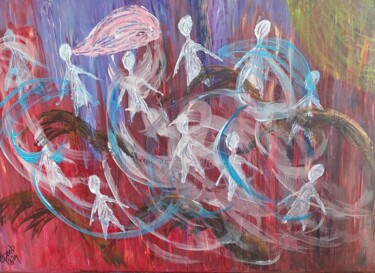 Peinture intitulée "Rêve... La Chevauch…" par Colette Pennarun, Œuvre d'art originale, Huile Monté sur Châssis en bois