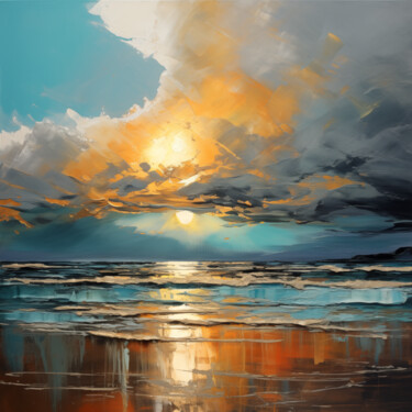 Sun Above the Horizon Pittura intitolato "Sun Above the Horiz…" da Inna Kuriakina, Opera d'arte originale, Olio