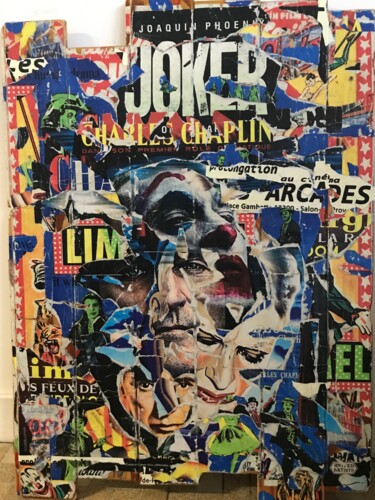 Collages intitulée ""Augustes"" par Yam Warpaint, Œuvre d'art originale, Collages Monté sur Châssis en bois