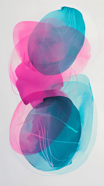 数字艺术 标题为“Painting with pink…” 由Marina Pokachalova (Marina Artsea), 原创艺术品, 数字油画