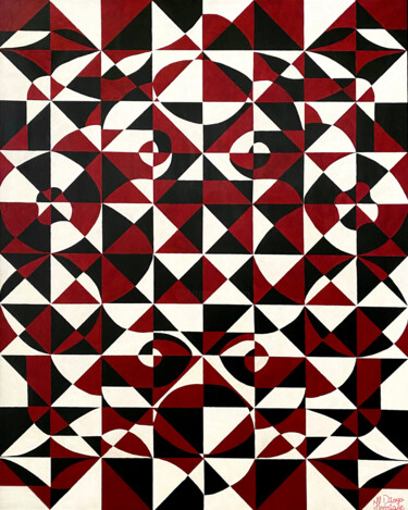 Painting titled "Reading Between the…" by Henrique Diogo, Original Artwork, Acrylic Mounted on Wood Stretcher frame