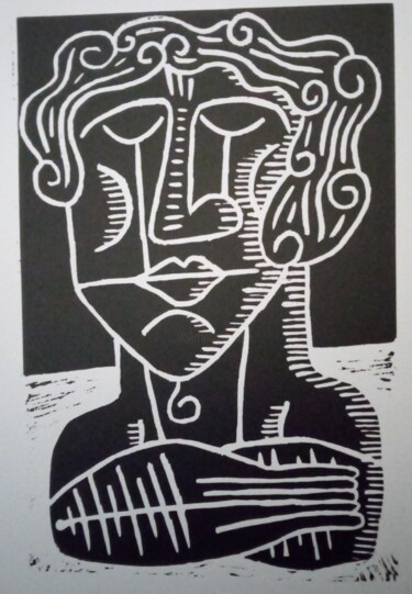 Printmaking titled "Capricorne" by Rose Marlin, Original Artwork, Linocuts