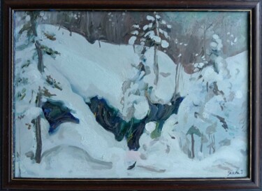 Painting titled ""the beauty of wint…" by Tewodros Abebaw Zeleke, Original Artwork, Oil